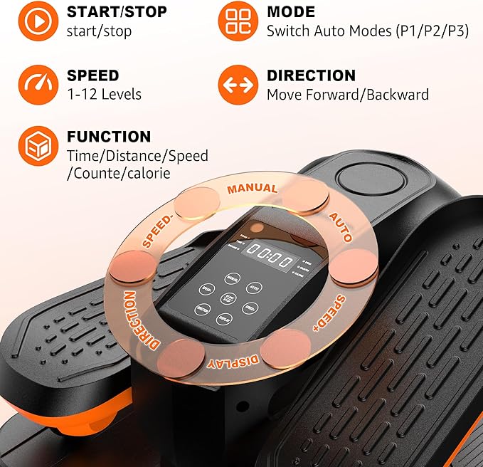 Under Desk Elliptical, Electric Leg Exerciser as Seen on TV for Seniors with 12 Adjustable Speed, Quiet Portable Electric Seated Pedal Exerciser Machine with Remote Control for Home Office