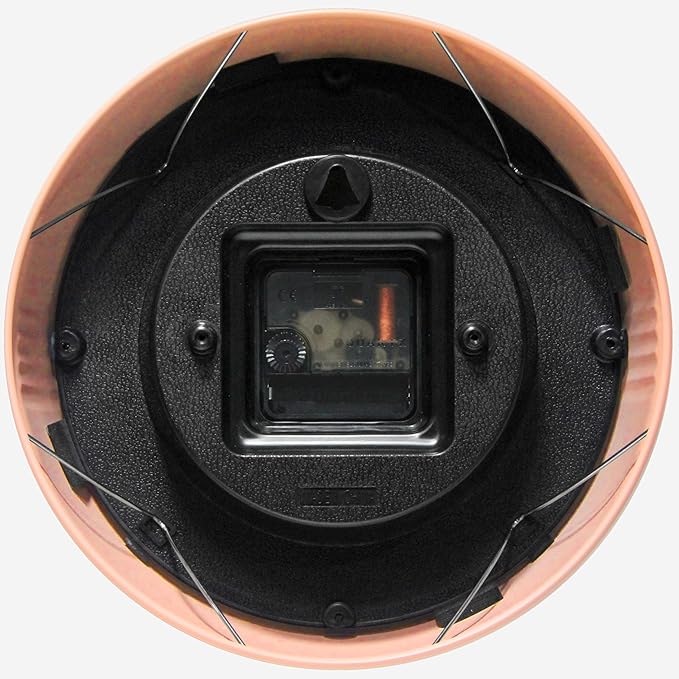 Infinity Instruments Retro 9.5 Inch Round Indoor Wall Clock, Peach Fuzz