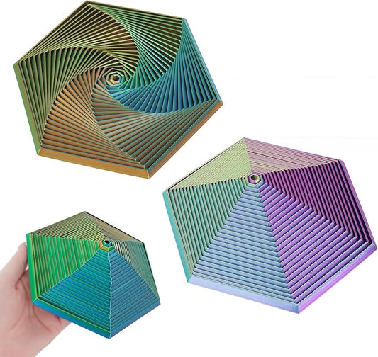Fractal Fidget Hexagon, 3D Printed Hexagonal Toys,Hexagon Fidget Toy，Infinity Cube Fidget Toy 3D Printed Anxiety Toys for Stress Relief and Desk Fidgeting(5.75in)-(A+B)