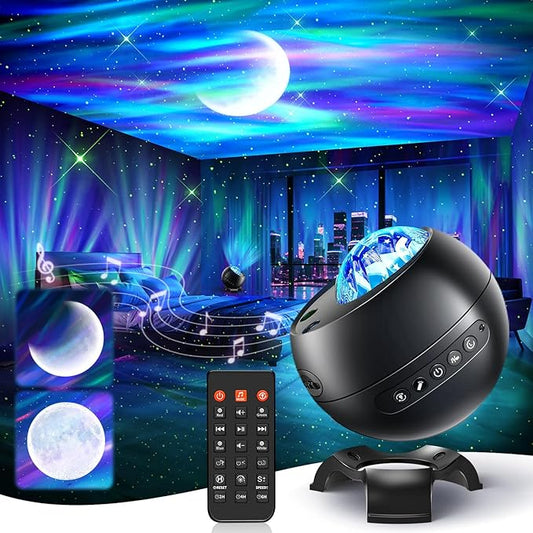 Galaxy Projector for Bedroom, 21Colors Northern Lights,15White Noise&Bluetooth Star Projector Galaxy Lights, Remote Ambient Lighting,Aurora Halloween Decor Christmas,Gifts for Kids,Adults