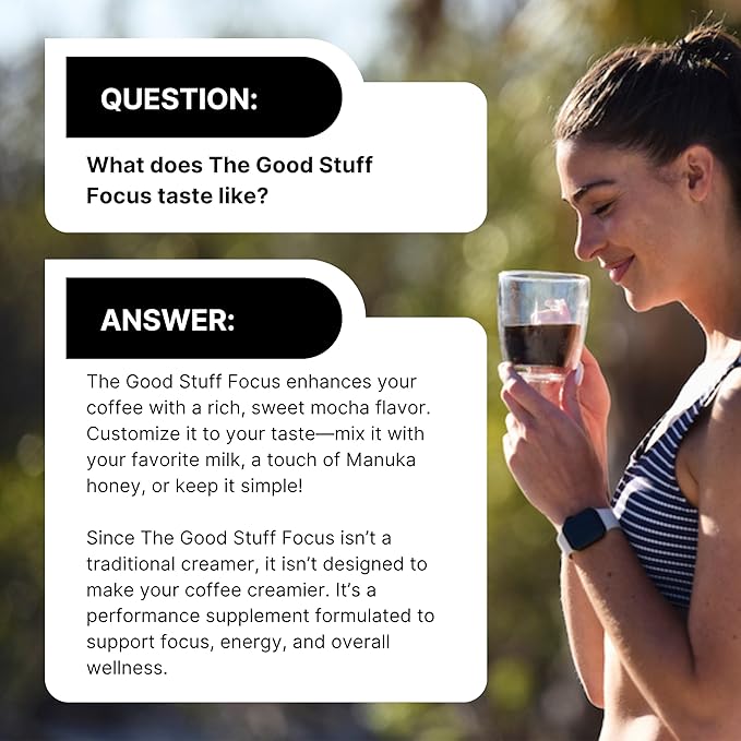 For Wellness The Good Stuff Focus – Mocha Coffee Booster | Nootropic Collagen Creamer with MCTs for Focus, Energy & Wellness | Non-Dairy, Keto-Friendly, 30 Servings