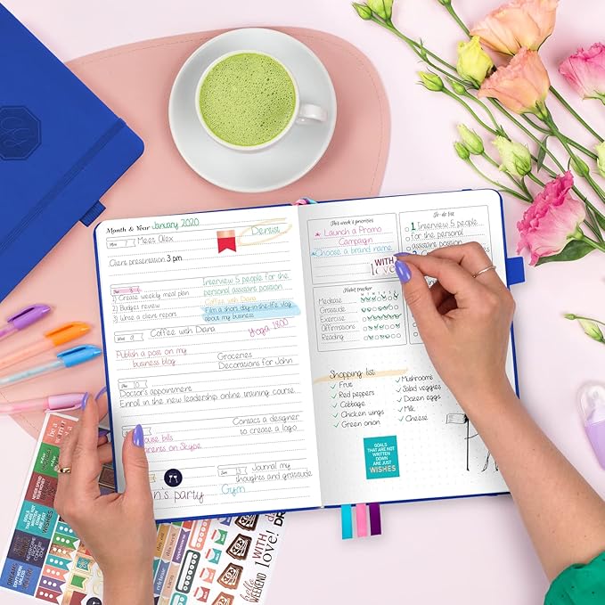 GoGirl Planner and Organizer for Women – A5 Size Weekly Planner, Goals Journal & Agenda to Improve Time Management, Productivity & Live Happier. Undated – Start Anytime, Lasts 1 Year – Royal Blue