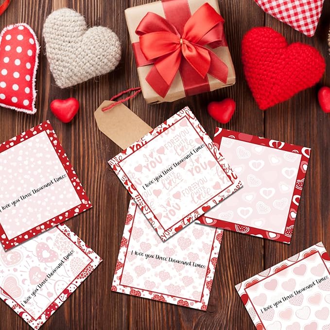 9 Pieces Heart Sticky Notes Valentine Heart Sticky Notes Self-Adhesive Valentine Sticky Note Pads Sticky for School Office Home Supplies Students Teachers Presents