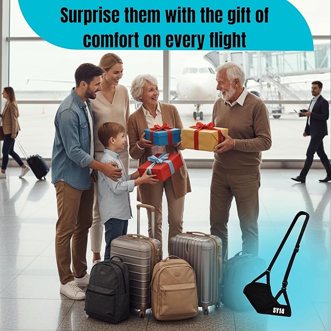 Premium Airplane Foot Hammock – Foot Hanger For Flights Portable Foot Rest For Air Travel Leg Rest For Airplane Travel Under Desk Foot Hammock for travel Gift Men Women Wheelchair footrest replacement