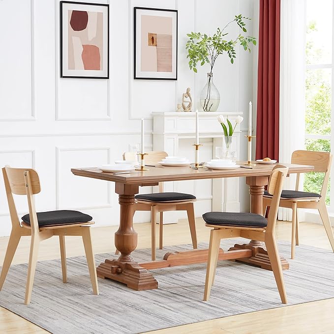 Sweet Home Collection 4 Pack Memory Foam Honeycomb Nonslip Back 16" x16" Chair/Seat Cushion Pad,Charcoal Gray