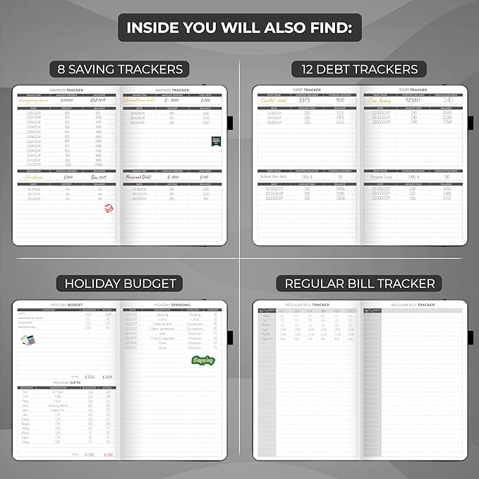 Clever Fox Budget Planner - Expense Tracker Notebook. Monthly Budgeting Organizer, Finance Logbook & Accounts Book, Bill Tracker, A5 (Black)