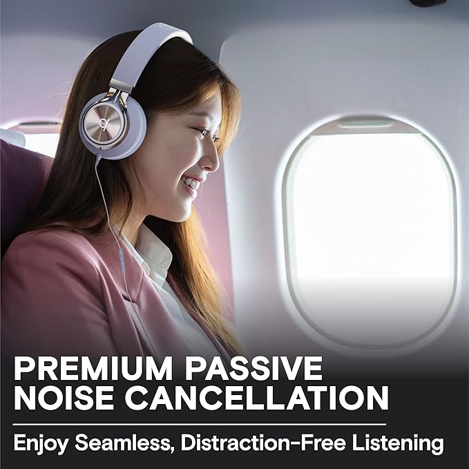 ARTIX CL750 On-Ear Headphones Wired with Mic and Volume Control — Noise Isolating Corded Over Ear Headphones with Microphone for Laptop and Computer, Plug in Headset with Cord (Aux Jack 3.5mm)