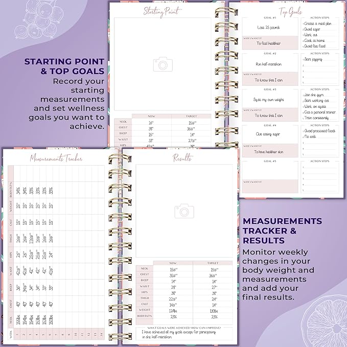 PLANBERRY Pocket Food Journal Premium – Nutrition Planner – Diet & Calorie Tracker – Meal & Exercise Diary – Weight Loss Journal (Tropical Fresh)