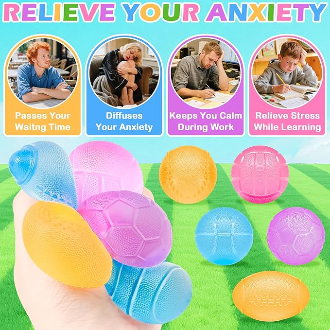 10pcs Squishy Stress Balls Stress Relief Toys Ball Slow Rising Sugar Balls for Adults Kids Anxiety Relief Classroom Prizes，Random Color