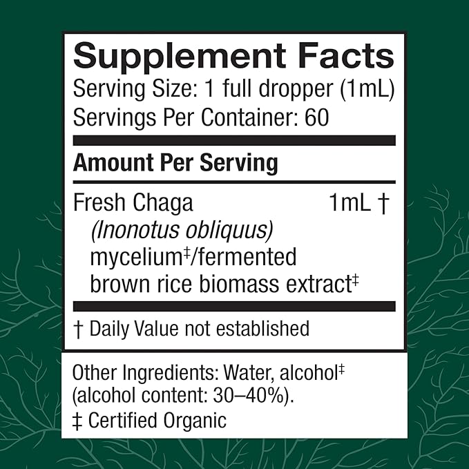 Host Defense Chaga Extract - Immune System Support Supplement - Chaga Mushroom for Antioxidant Activity Support - Liquid Dietary Mushroom Supplement - 2 fl oz (60 Servings)*