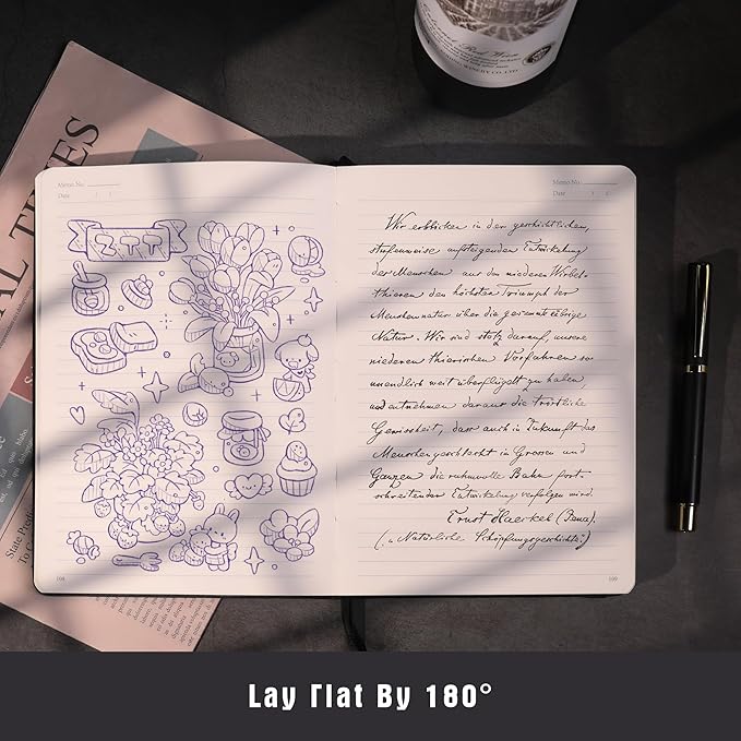 TIEFOSSI Lined Journal Notebook for Women Men, Leather Journal with Pen, A5 Evil Eye Hardcover Notebook for Work, Journaling, Travel & School, 100 GSM Thick Paper, 320 Numbered Pages, 6.2 x 8.3 in