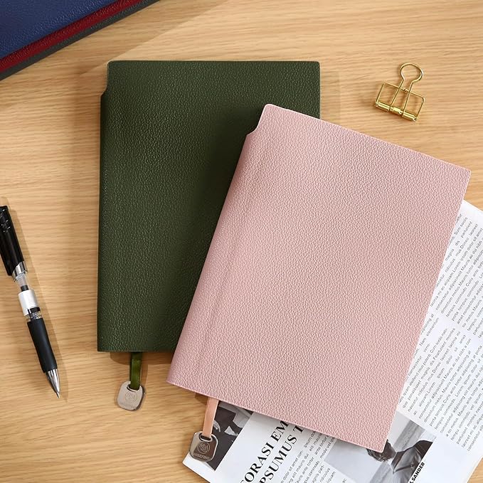 Lined Journal Notebook for Women A5 Softcover PU Leather Journals for Writing, 160 Pages Daily Journaling, College Ruled Notebooks for Work School, Business 6.38'' X 8.28'' Red