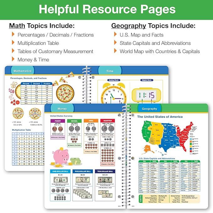 Global Datebooks 2025-2026 Elementary Student Planner 8.5x11 - Dated Weekly & Monthly Academic Planner (Large) with Ruler/Bookmark & Stickers, Ideal for Homework, Matrix Style, Earth