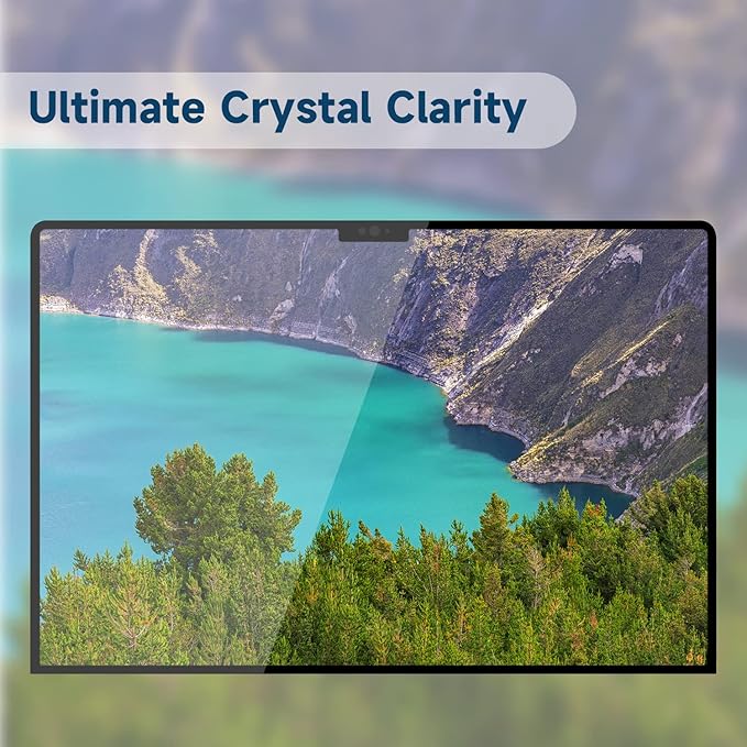 Tempered Glass Screen Protector Compatible with Macbook Pro 16 Inch (2021-2024, M4, M3, M2, M1), 9H Hardness/No Bubbles/Anti-Scratch/Anti-Fingerprint/Clear