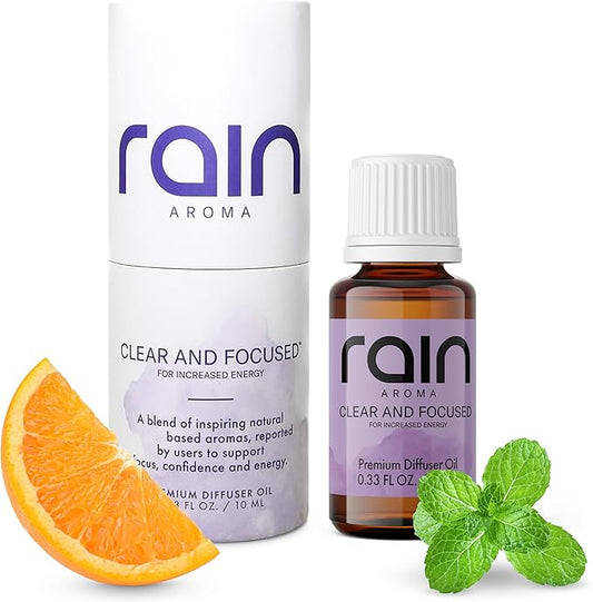 Clear and Focused Premium Diffuser Oil, Focus & Relax with Aromatherapy Diffuser Oils, Efficient Office/Home Fragrance Essentials Crafted from Botanical Essential Oils, 0.33 fl oz/10 ml