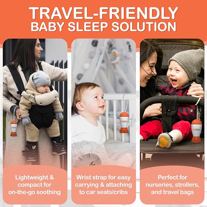 Baby Shusher Portable Sound Machine - Mom-Like 'Shh!' Sound for Baby, Sleeping Soother, Newborn Essentials for Crib, Battery Operated Hush, Travel Friendly, Shower & Registry Gift - 1 Count