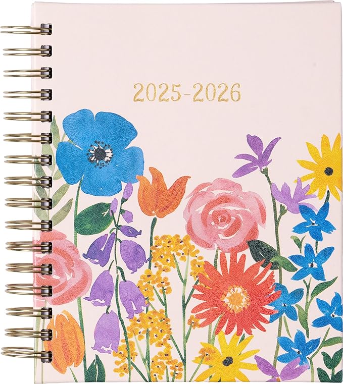 2025-2026 Eccolo Spiral Agenda Planner, Live Garden, Weekly & Monthly Pages, 18 Months, Sticker Sheets, Inspirational Quotes (7.75 x 8.75, July 2025 - Dec 2026)