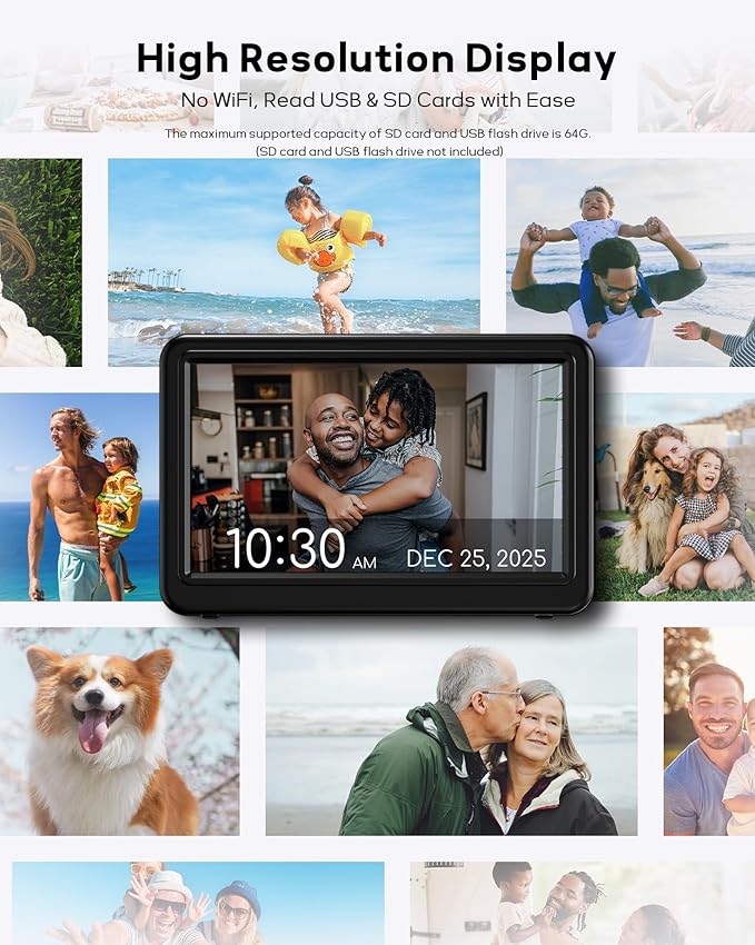 Mesqool 7" Digital Dementia Alarm Clock Large Display for Seniors, Plug in Electric Date Day of Week Calendar Clock 23 Alarms 18 Ringtones for Elderly Memory Loss Alzheimer’s,Auto DST,Custom Schedules