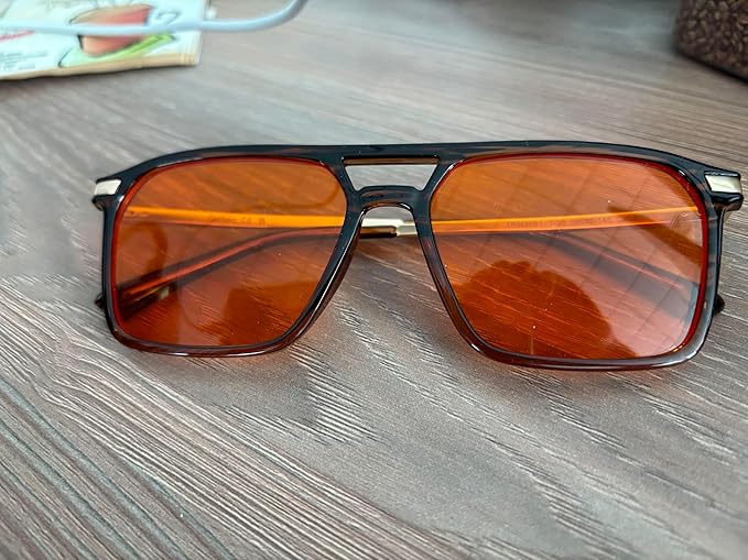 Goiteia Orange Blue Light Blocking Glasses-Retro 70s Blue Light Glasses for Men Women, Easier Sleep and Migraine Relief