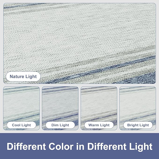 KIMODE Anti Fatigue Kitchen Mats for Floor, Blue Grey Farmhouse Kitchen Rugs Sets of 2, Padded Kitchen Floor Mats Non Slip, Cushioned Standing Mats for Front of Sink Laundry Desk 20"x71"+20"x32"