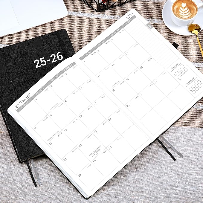 2025-2026 Planner - Weekly & Monthly Planner 2025-2026 with Pen Loop, to Achieve Your Goals & Improve Productivity, July 2025 - June 2026, Thick Paper, Inner Pocket, 8.5" x 11" - Black