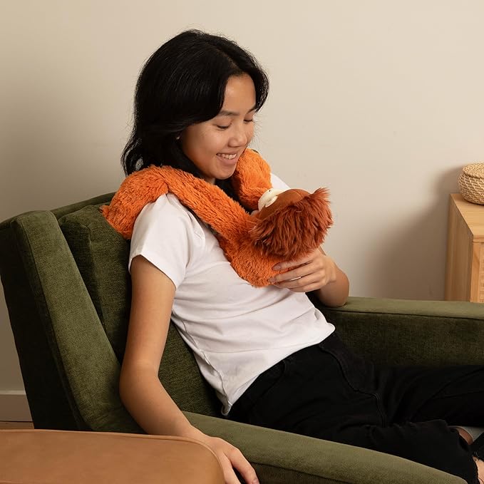 Hugarounds Ollie The Orangutan 2.5 lb Microwaveable & Freezable Weighted Plush Neck & Shoulder Wrap | Soothing, Comforting Hugs for Self-Care & Relaxation | Unscented for Ages 2+