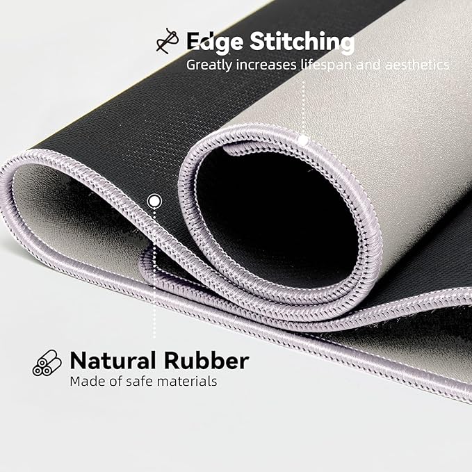 Waterproof Large Gaming Mouse Pad with Durable Stitched Edges, Non-Slip Rubber Base, Smooth Surface Mouse Mat Desk Pad for Home Office Gaming, 35.4"x15.7"x0.12", Beige