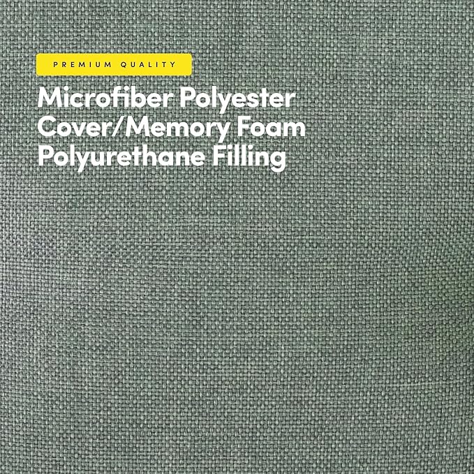 Sweet Home Collection Chair Cushion Memory Foam Pads Tufted Slip Non Skid Rubber Back U-Shaped 17" x 16" Seat Cover, 12 Count (Pack of 1), Scuba Green