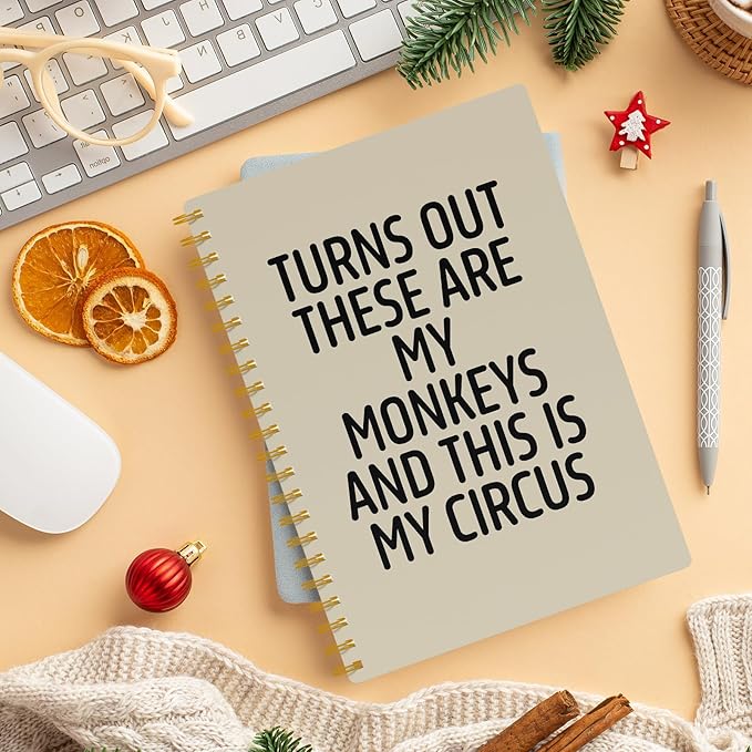 Funny Notebooks for Work, Beige Aesthetic Journal, Funny Boss Day Gifts, Boss Gifts for Men Women, Funny Gifts for Boss, Boss Office Decor, Spiral Notebook 5.5x8.3 Inch