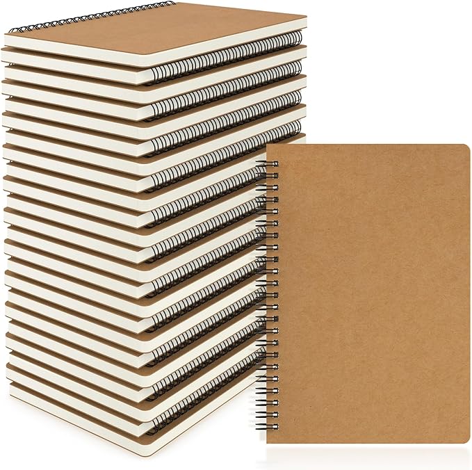 EUSOAR Hardcover Lined Notebook, A5 24 Packs 5.5" x 8.3" 120 Pages Lined Travel Writing Notebooks Journal, Memo Notepad Sketchbook, Students College Office Business Subject Diary Ruled Book Journal