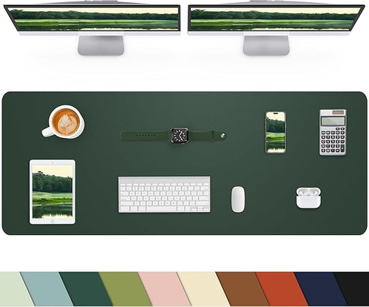 Desk mat Large, Leather Desk Pad Protector,Office Desk Mat,Mouse Pad, Non-Slip Desk Blotter, Laptop Desk Pad, Waterproof Desk Writing Pad for Office&Home (Dark Green, 55" x 24")
