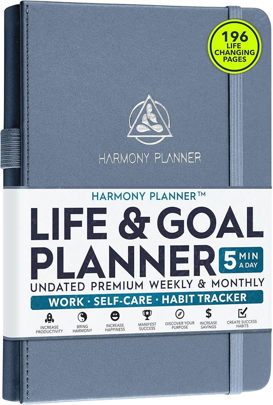 Life & Goal Planner – Undated Daily, Weekly & Monthly Organizer with Habit Tracker, Time Management Tools, and Productivity Journal for Personal Growth and Success