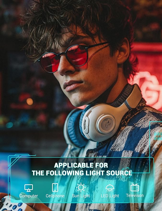 TIJN Blue Light Blocking Glasses Men Women Vintage Thick Round Rim Frame Eyeglasses