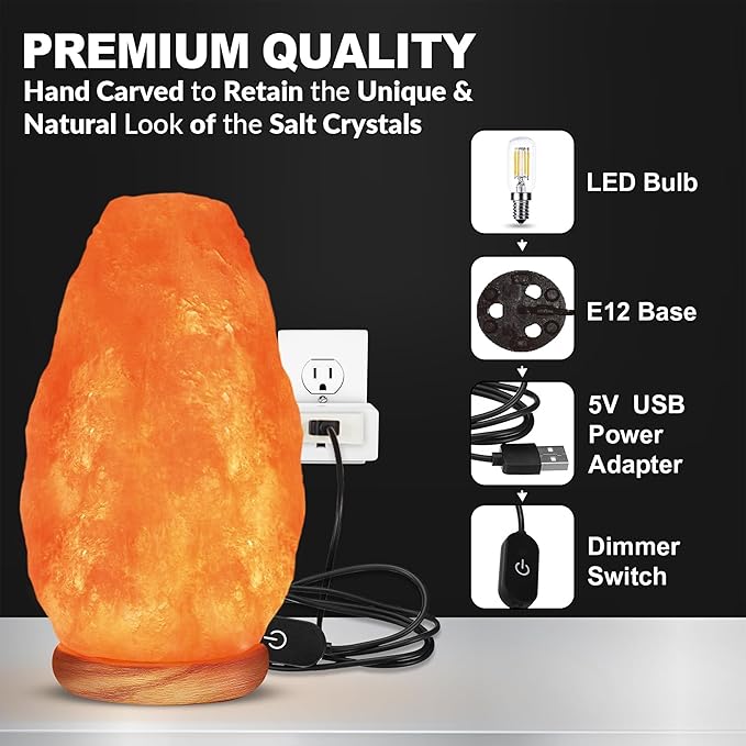 Himalayan Glow Salt Lamp with Dimmer Switch 5-7 lbs