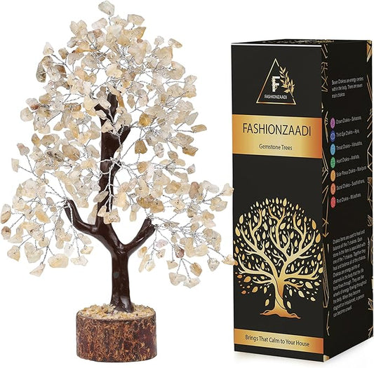 FASHIONZAADI Citrine Crystal, Reiki Tree, Artificial Tree, Citrine Stone, Spiritual Decor, Living Room Decor, Money Tree, Meditation Gifts, Citrine Crystal