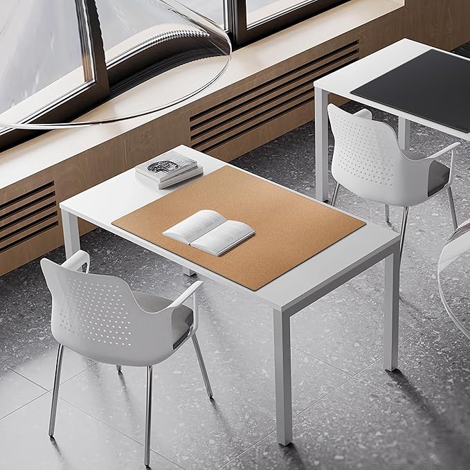 MAIDERN Leather Desk Mat, 31.5” x 24” Reversible Large Desk Pad Mat, Cork & Leather Large Mouse pad for Desk, Waterproof Computer Desk Mat for Gaming Home Office (Black)