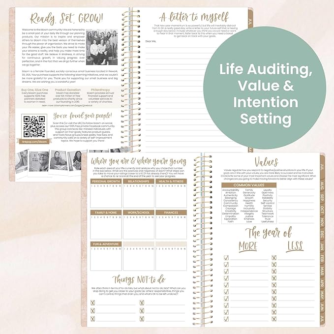 bloom daily planners 2025-2026 Academic Year Daily Planner (July 2025 - July 2026) - A5 Weekly & Monthly Calendar Agenda Organizer Book with Stickers - 5.5" x 8.25" - Ocean Oasis