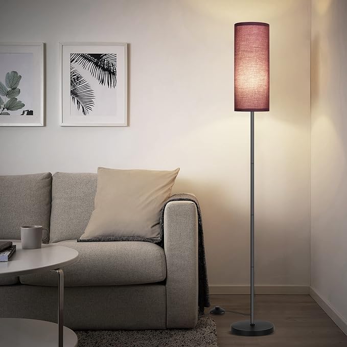 PARTPHONER Floor Lamp for Living Room, Modern Standing Lamps with Lampshade, Minimalist Tall Lamp with Foot Switch for Living Room, Bedroom, Kids Room, Office(Bulb Not Included)