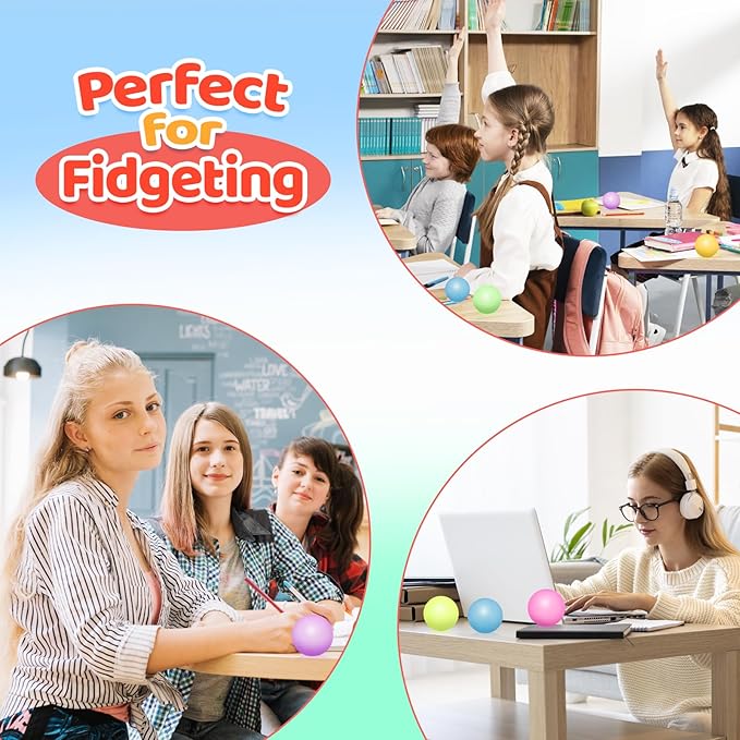 6 Pack Squishy Stress Balls Fidget Toys for Adults Kids, Sensory Stress Cube Anxiety Stress Relief Toy with Thick Substance, Slow Rising Calming Toys Stretchy for Classroom, Malt Sugar Ball