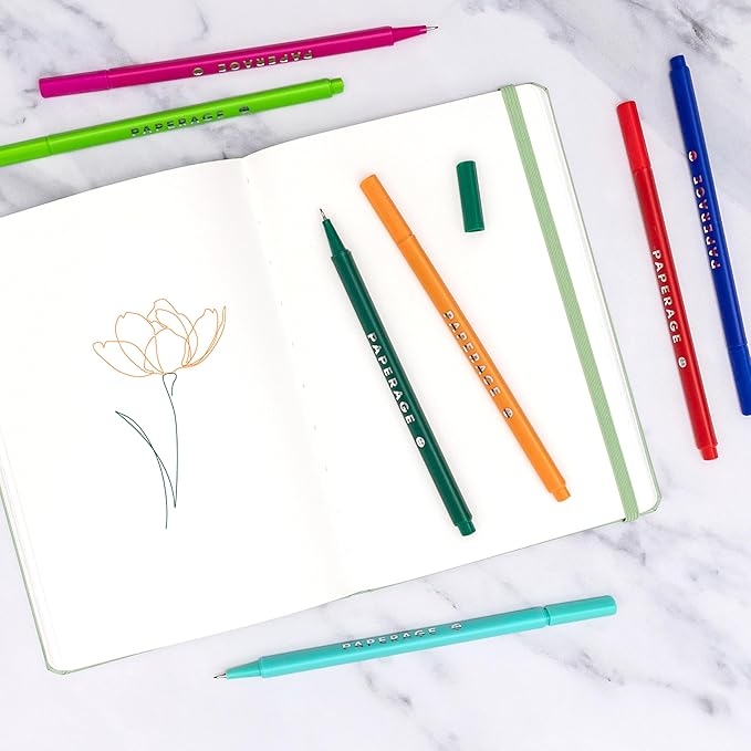 PAPERAGE Blank Journal Notebook, (Yellow), 160 Pages, Medium 5.6 in x 8 in - 100 GSM Thick Paper – Hardcover Journaling Notebook for Work, School, Note Taking or Sketching