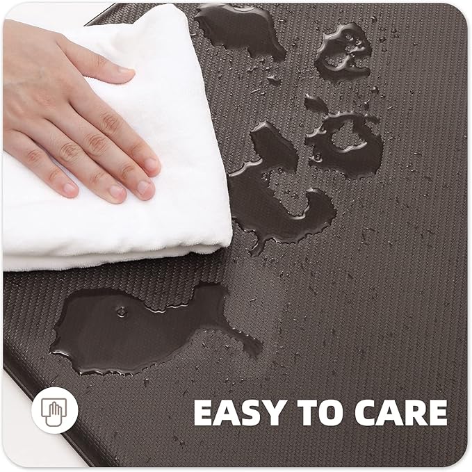 Color&Geometry 0.71" Extra Thick Anti Fatigue Cushion Kitchen Floor Mat,Easy Clean, Water & Oil Proof, Non Slip, Foam Padded Runner Rug for Front Sink,20"x 39" Brown (2.0 Version)