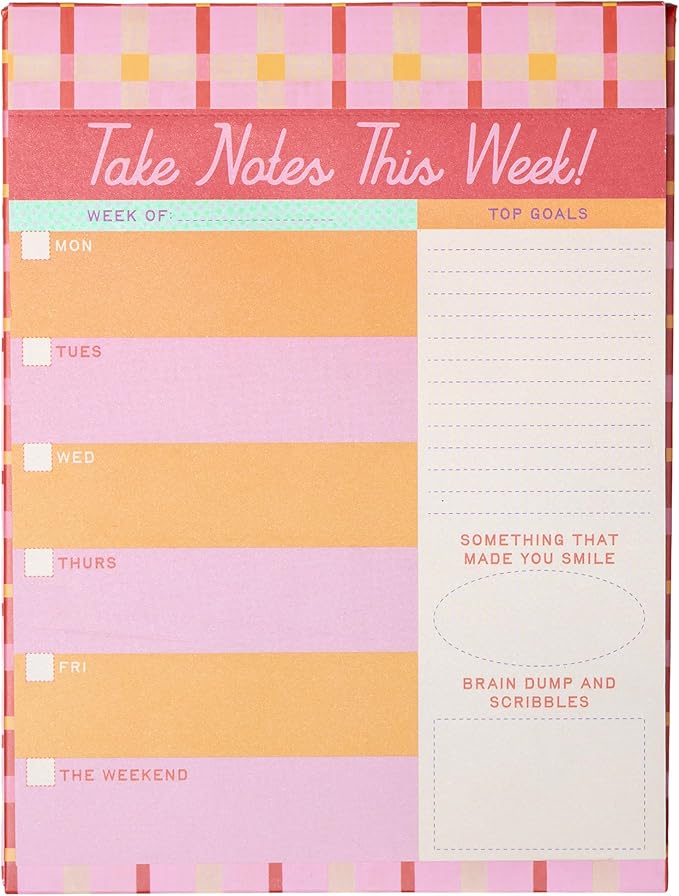 ban.do Weekly Planner Notepad, Mini Desk Planner, Undated Week Calendar, Weekly To Do List Notepad with 52 Sheets, Take Notes This Week
