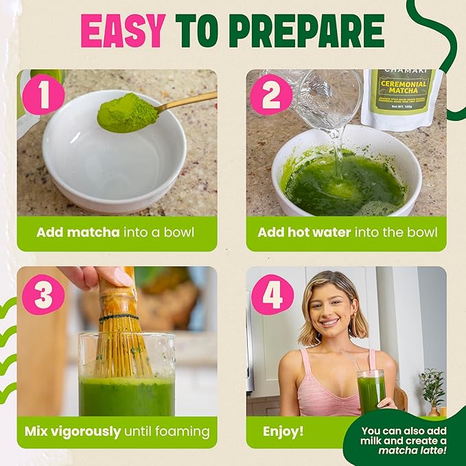 Chamaki Ceremonial Matcha Powder-First Harvest Japanese Style -Shade Grown Organic Premium Grade 3.53oz/100g Bag Ready for baking and Latte Authentic Japanese Style Matcha green tea Powder (100g)