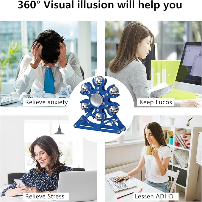 Desk-Toys for Fidget Ferris-Wheel-Spinner: 4mins Kinetic-Spinning Cool-Gadgets, Cool-Stuff Thing Toy for Office School Home Man Women Christmas, Stress-Relief Game Gifts for Adult Teen Children Kid