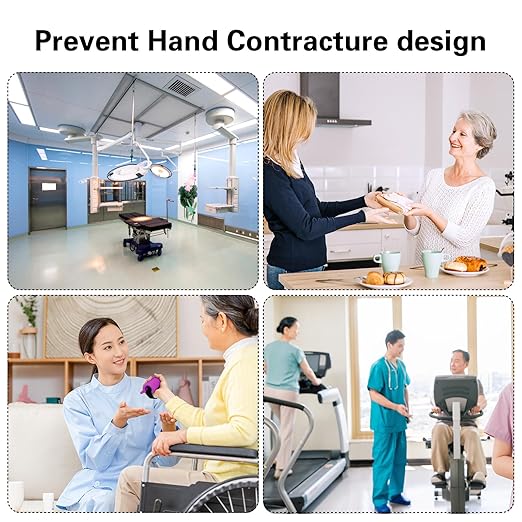 Hand Therapy Grip Ball for Hand Contracture & Stroke Arthritis Recovery - Exercise Strengthener for Weak Hands, Carpal Tunnel, Rehabilitation, Post-Surgery, Soft Squeeze Stress Relief Ball for Seniors