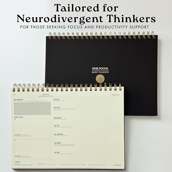 One Focus Notepad Planner: Undated Daily Planner for Desk, Goal Setting, Time Management, and Mindfulness – ADHD & Neurodivergent Support for Focus, Anxiety Relief & Productivity