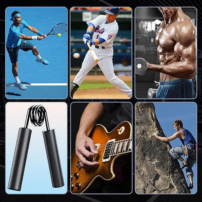 Grip Strength Trainer 4 Pack,50LB-200LB Metal Hand Grip Strengthener,Non-Slip Heavy-Duty Forearm Exerciser,Hand Gripper for Muscle Building and Hand Rehabilitation Exercising