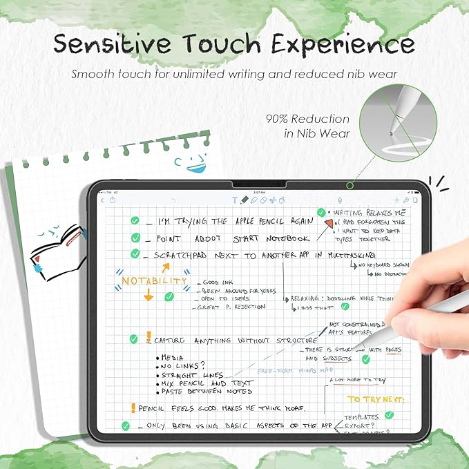 PandaShield 2-Pack Paper-feel Screen Protector Easy-Installation Box for iPad Pro [11-in.] M4 (2024),Matte,Write and Draw like on Paper,Bubble Free,Anti-Glare,Scratch Resistant,Apple Pencil Support
