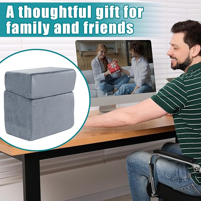 MABOZOO Foot Rest Under Desk, 3 Adjustable Height Foot Rest with High-Density Foam Ergonomic Design Foot Stool with Removable and Washable Cover for Office Home Travel - Gray