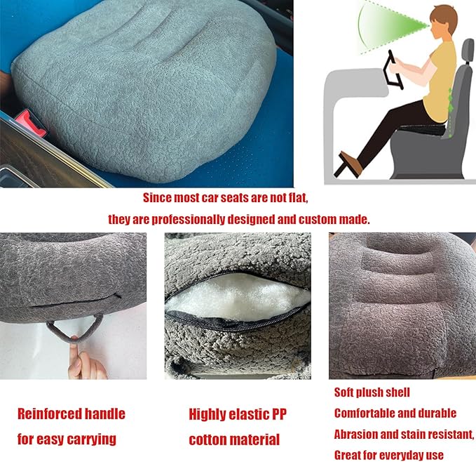 Adult car seat Booster for Height/Drivers seat Booster Cushion for Adults/Increase The Field of View by 12cm/ 4.7in,Butt Cushion for Office Chairs,for car/Office/Home/Wheelchair（Beige）